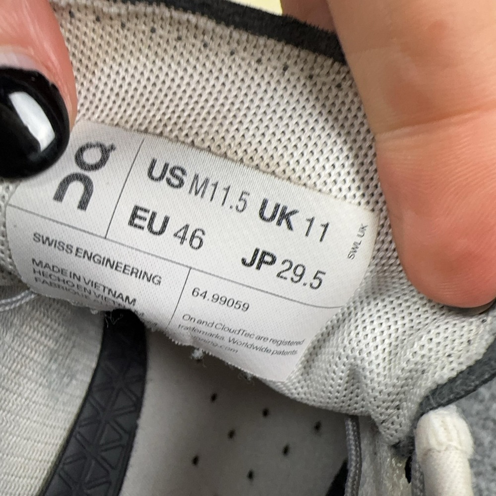 On Running Shoes Mens Size 11.5 Gray Mesh CloudTec Helion Sneakers 64.99059 - Picture 9 of 14